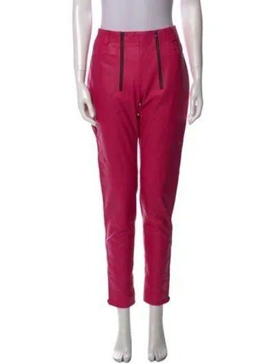 Pre-owned Marcell Von Berlin Lamb Leather Skinny Leg Pants In Pink
