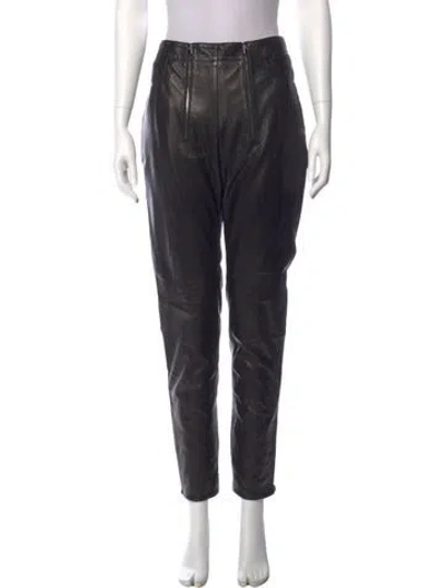 Pre-owned Marcell Von Berlin Lamb Leather Straight Leg Pants W/ Tags In Black