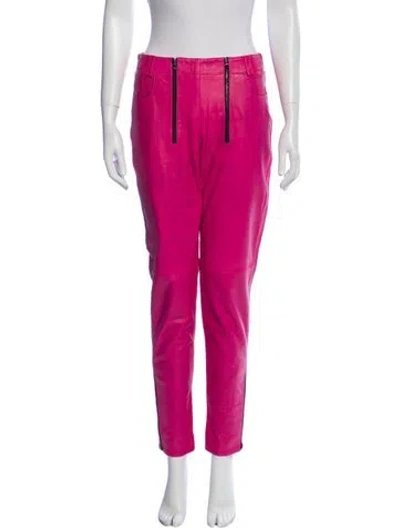 Pre-owned Marcell Von Berlin Lambskin Skinny Leg Pants In Pink