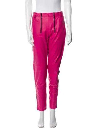 Pre-owned Marcell Von Berlin Lambskin Skinny Leg Pants In Pink