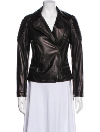 Pre-owned Marcell Von Berlin Leather Biker Jacket W/ Tags In Black