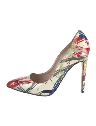 Pre-owned Marcell Von Berlin Leather Graphic Print Pumps In Multicolor