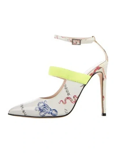 Pre-owned Marcell Von Berlin Leather Printed D'orsay Pumps In Multi