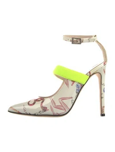 Pre-owned Marcell Von Berlin Leather Printed D'orsay Pumps In Multi