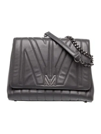 Pre-owned Marcell Von Berlin Leather Shoulder Bag In Gray