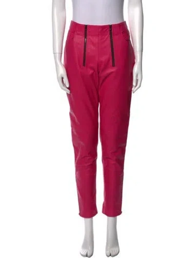 Pre-owned Marcell Von Berlin Leather Skinny Leg Pants W/ Tags In Pink