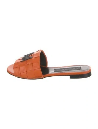 Pre-owned Marcell Von Berlin Leather Slides In Orange