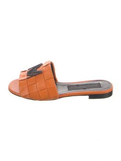 Pre-owned Marcell Von Berlin Leather Slides In Orange
