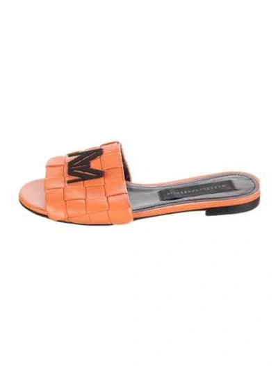 Pre-owned Marcell Von Berlin Leather Slides In Orange