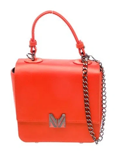 Pre-owned Marcell Von Berlin Leather Top Handle Bag In Orange