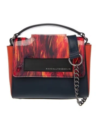 Pre-owned Marcell Von Berlin Leather Top Handle Bag W/ Tags In Blue