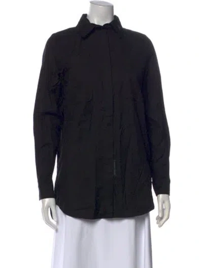 Pre-owned Marcell Von Berlin Long Sleeve Button-up Top In Black