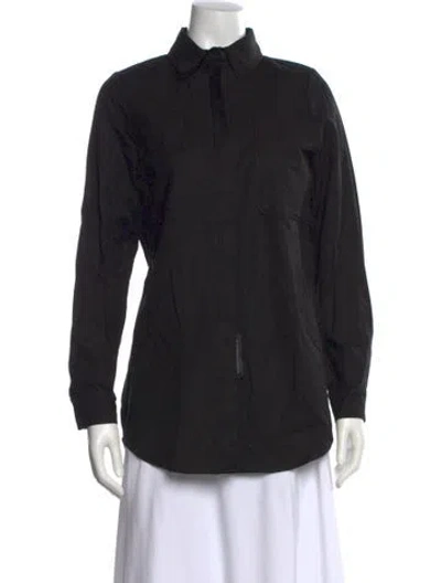 Pre-owned Marcell Von Berlin Long Sleeve Button-up Top W/ Tags In Black