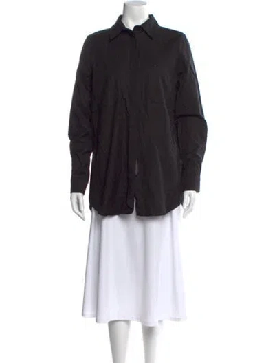 Pre-owned Marcell Von Berlin Long Sleeve Button-up Top W/ Tags In Black