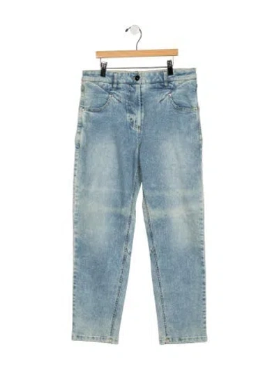 Pre-owned Marcell Von Berlin Mid-rise Straight Leg Jeans In Blue