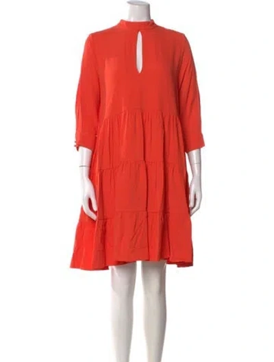 Pre-owned Marcell Von Berlin Mock Neck Knee-length Dress In Orange