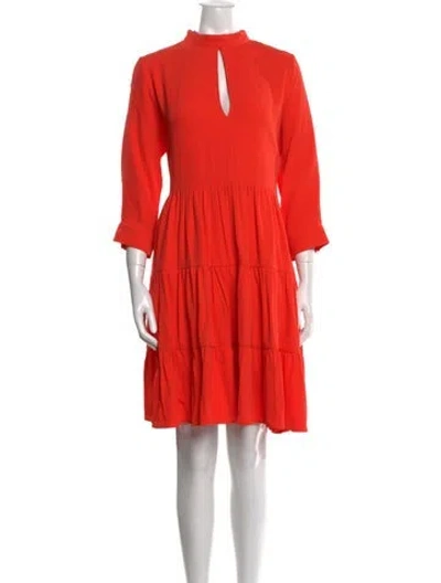 Pre-owned Marcell Von Berlin Mock Neck Knee-length Dress W/ Tags In Orange