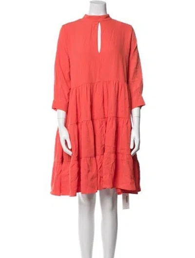 Pre-owned Marcell Von Berlin Mock Neck Knee-length Dress W/ Tags In Orange