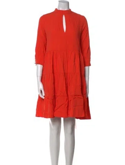 Pre-owned Marcell Von Berlin Mock Neck Knee-length Dress W/ Tags In Orange