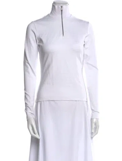 Pre-owned Marcell Von Berlin Mock Neck Long Sleeve Sweatshirt In White