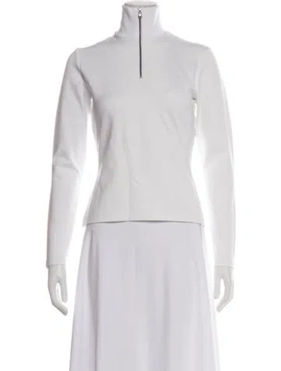 Pre-owned Marcell Von Berlin Mock Neck Long Sleeve Top W/ Tags In White