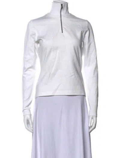 Pre-owned Marcell Von Berlin Mock Neck Long Sleeve Top In White