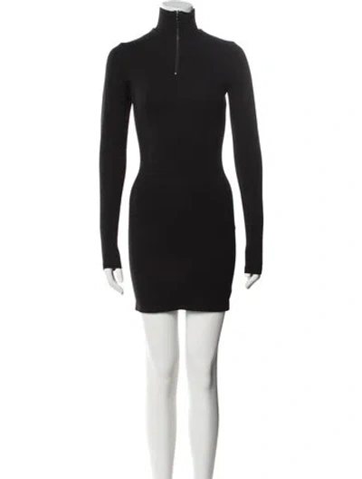 Pre-owned Marcell Von Berlin Mock Neck Mini Dress In Black
