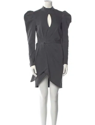 Pre-owned Marcell Von Berlin Mock Neck Mini Dress In Gray