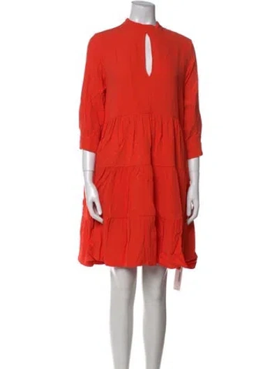 Pre-owned Marcell Von Berlin Mock Neck Mini Dress In Orange