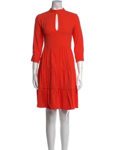 Pre-owned Marcell Von Berlin Mock Neck Mini Dress In Orange
