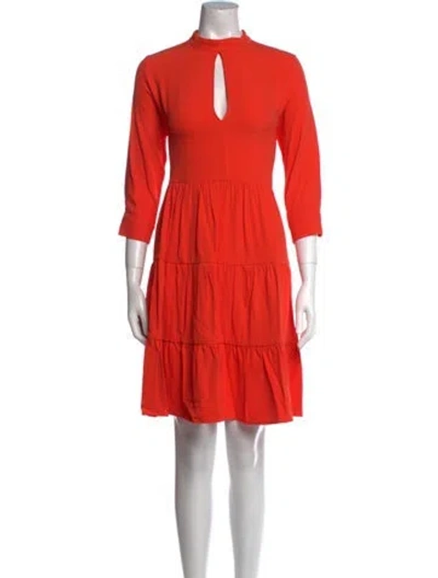 Pre-owned Marcell Von Berlin Mock Neck Mini Dress In Orange