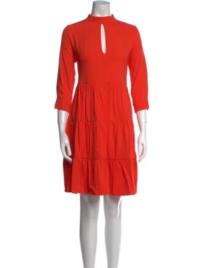 Pre-owned Marcell Von Berlin Mock Neck Mini Dress In Orange