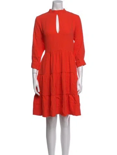 Pre-owned Marcell Von Berlin Mock Neck Mini Dress In Orange