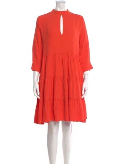 Pre-owned Marcell Von Berlin Mock Neck Mini Dress In Orange