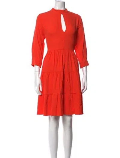 Pre-owned Marcell Von Berlin Mock Neck Mini Dress In Orange