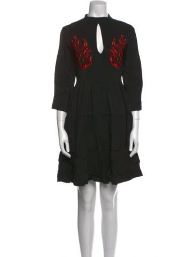 Pre-owned Marcell Von Berlin Mock Neck Mini Dress W/ Tags In Black