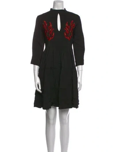 Pre-owned Marcell Von Berlin Mock Neck Mini Dress W/ Tags In Black