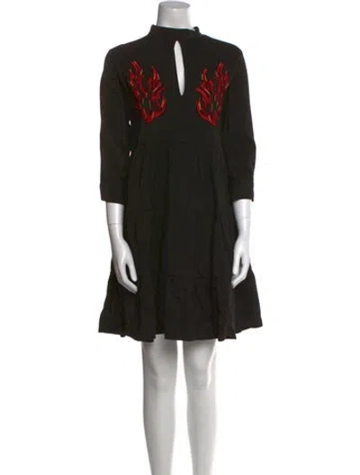 Pre-owned Marcell Von Berlin Mock Neck Mini Dress W/ Tags In Black