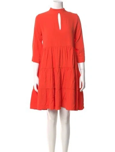 Pre-owned Marcell Von Berlin Mock Neck Mini Dress W/ Tags In Orange