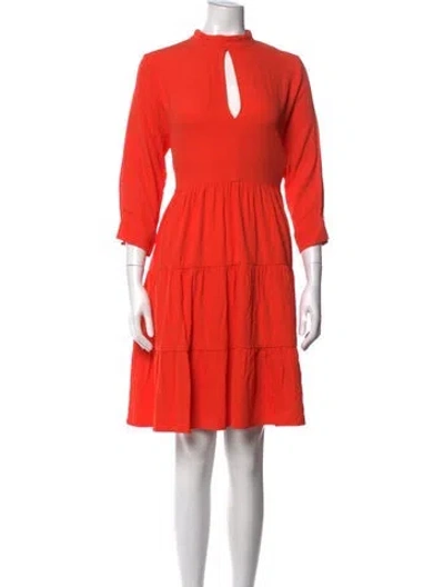 Pre-owned Marcell Von Berlin Mock Neck Mini Dress W/ Tags In Orange