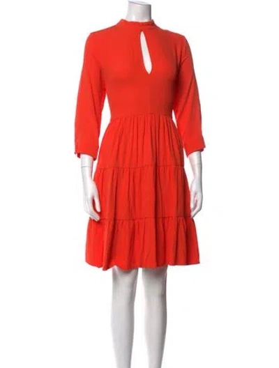 Pre-owned Marcell Von Berlin Mock Neck Mini Dress W/ Tags In Orange