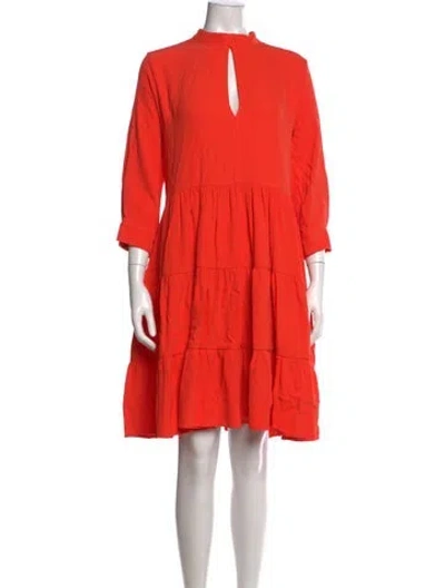 Pre-owned Marcell Von Berlin Mock Neck Mini Dress W/ Tags In Orange