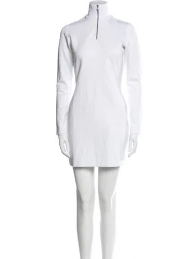 Pre-owned Marcell Von Berlin Mock Neck Mini Dress In White
