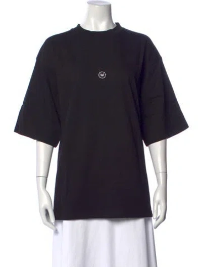 Pre-owned Marcell Von Berlin Mock Neck Short Sleeve T-shirt W/ Tags In Black