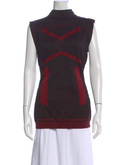 Pre-owned Marcell Von Berlin Mock Neck Sleeveless Top W/ Tags In Black