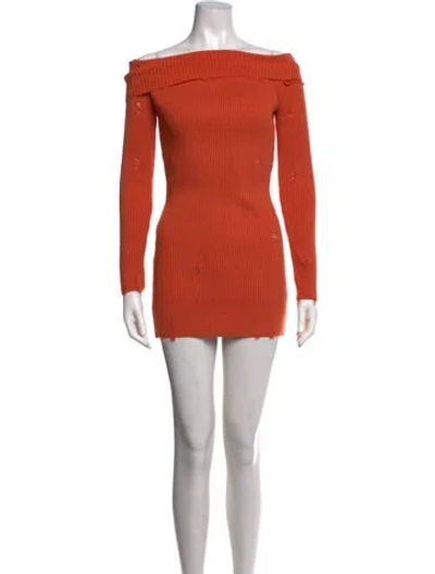 Pre-owned Marcell Von Berlin Off-the-shoulder Mini Dress In Orange