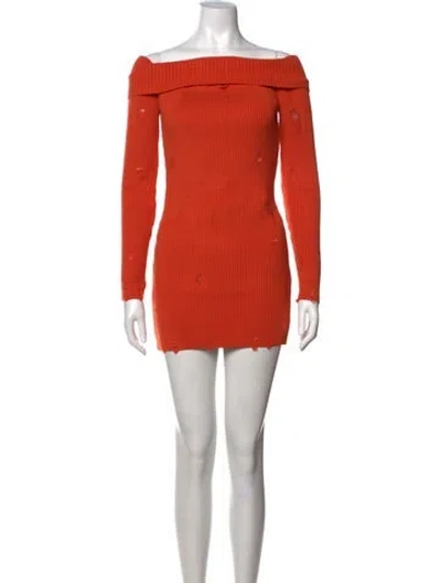 Pre-owned Marcell Von Berlin Off-the-shoulder Mini Dress In Orange