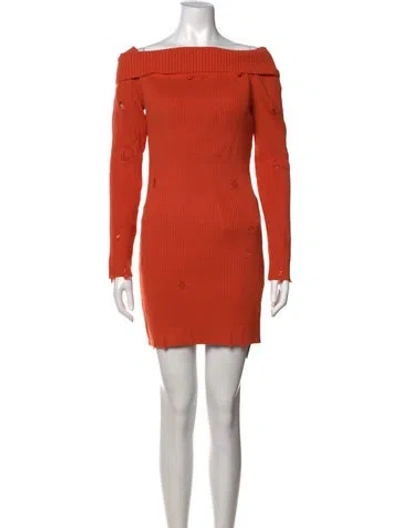 Pre-owned Marcell Von Berlin Off-the-shoulder Mini Dress In Orange