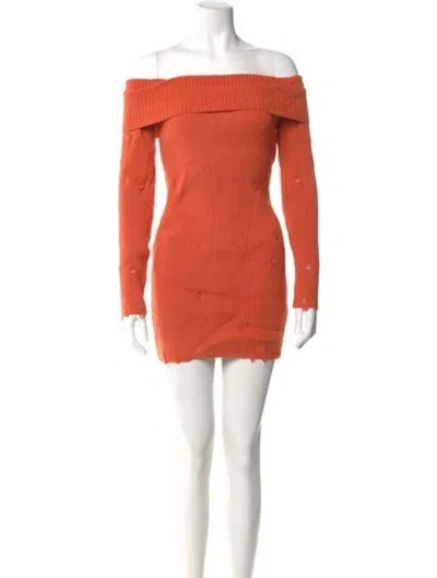 Pre-owned Marcell Von Berlin Off-the-shoulder Mini Dress W/ Tags In Orange
