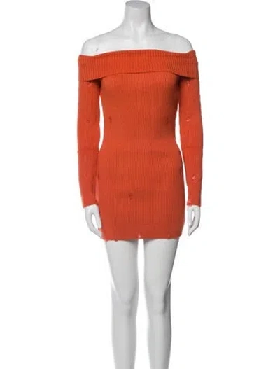 Pre-owned Marcell Von Berlin Off-the-shoulder Mini Dress W/ Tags In Orange